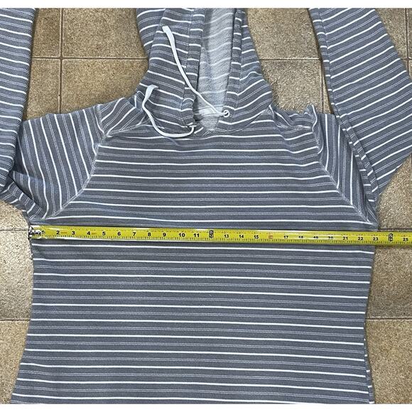 Columbia Hoodie Womens XL Gray Striped Pullover Sweatshirt Cotton Blend -PFG - Picture 3 of 8